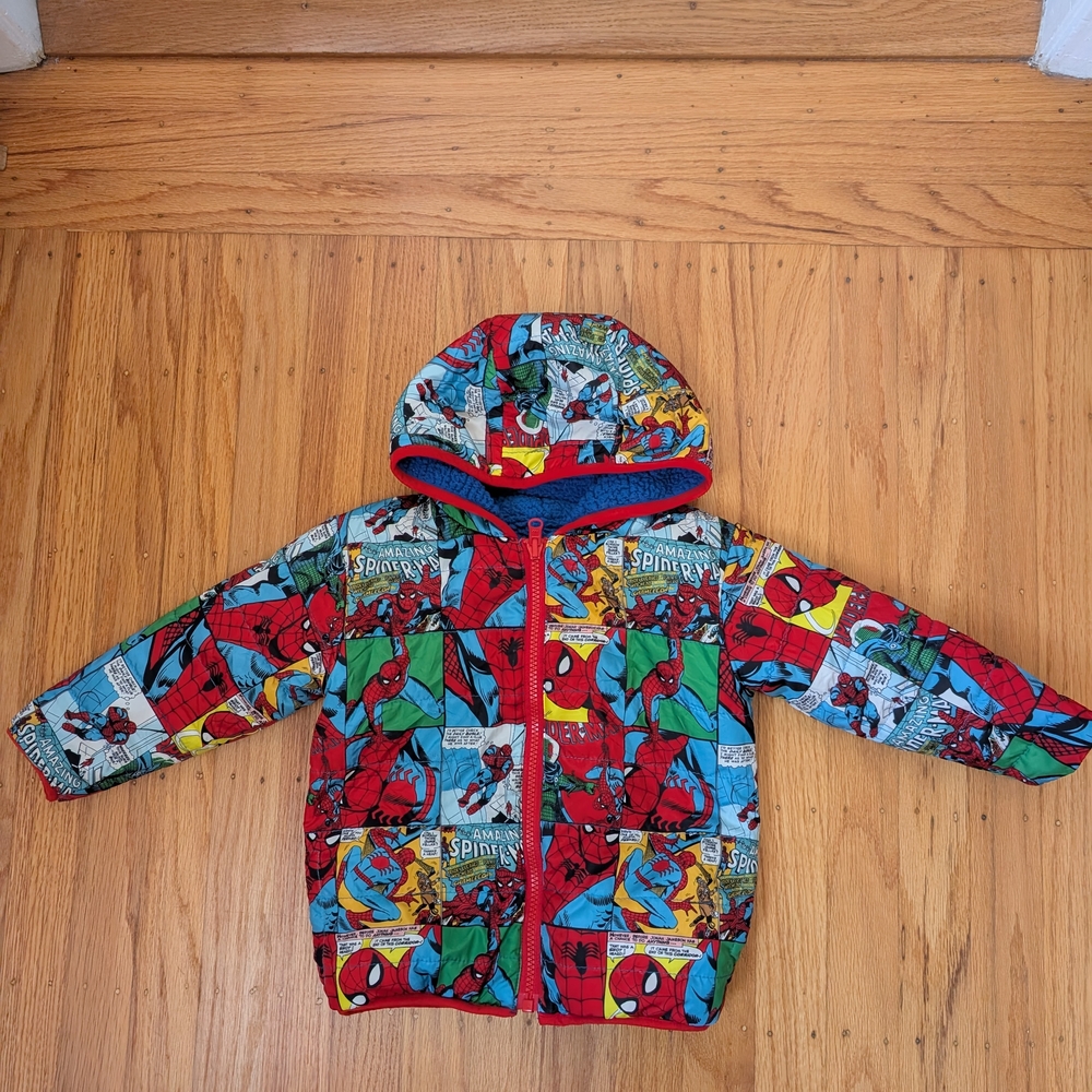 Marvel Spider-Man Comic Print Jacket - Red, Blue, Yellow